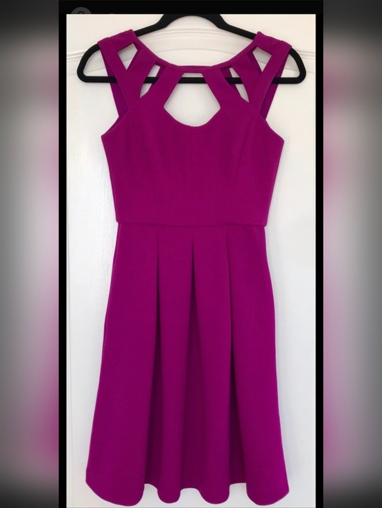 Betsey Johnson Dresses & Skirts - Betsey Johnson Fit Flare Bright Magenta Textured Dress - Size 8
